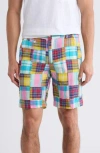 Vintage 1946 Patchwork Madras Flat Front Shorts In Multi