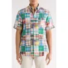 Vintage 1946 Patchwork Madras Short Sleeve Button-down Shirt In Multi