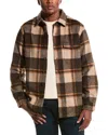 Vintage 1946 Plaid Wool-blend Shirt Jacket In Brown