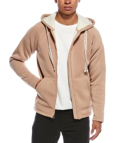Vintage 1946 Sherpa Bonded Fleece Hoodie In Brown