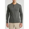 Shop Vintage 1946 Slub Jersey Knit Long Sleeve Henley In Deep Forest Heather