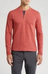 Vintage 1946 Slub Jersey Knit Long Sleeve Henley In Spice Heather