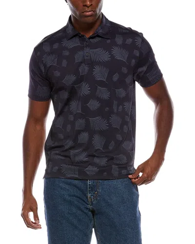 Vintage 1946 Two Tone Floral Printed Pique Polo Shirt In Multi