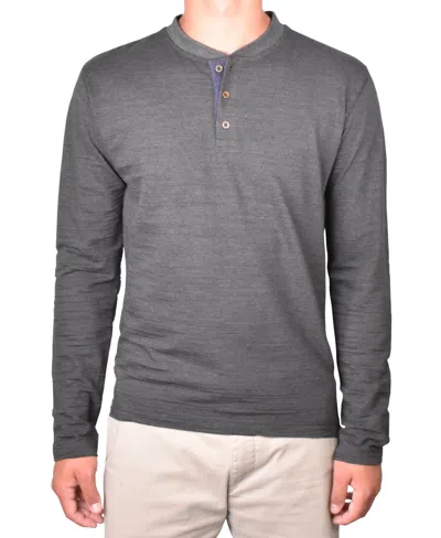 Vintage 1946 Vintage 1943 Men's Burn Out Slub Henley Shirt In Charcoal Heather