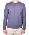 Vintage 1946 Vintage 1943 Men's Burn Out Slub Henley Shirt In Navy Blue Heather