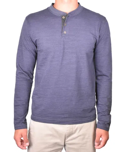 Vintage 1946 Vintage 1943 Men's Burn Out Slub Henley Shirt In Navy Blue Heather