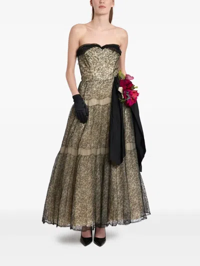 Pre-owned Vintage 1950s Evening Gown In Black