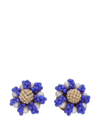 Pre-owned Vintage 1960s Daisy Shape Earrings In Gold