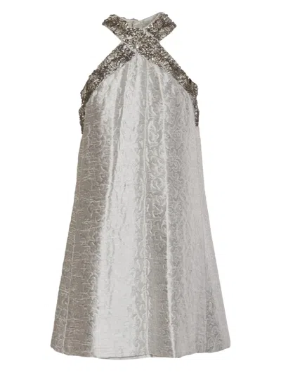 Pre-owned Vintage 1960s  Beaded Halterneck Mini Dress