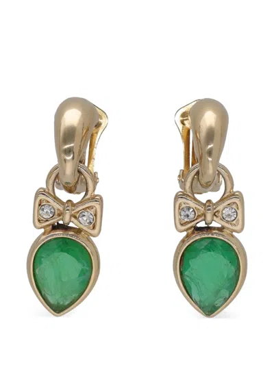 Pre-owned Vintage 1980s Clip-on Earrings In Gold