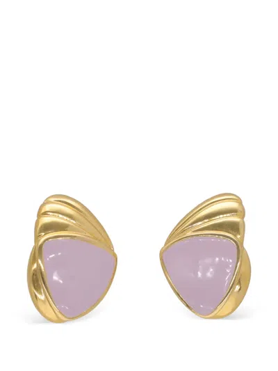 Pre-owned Vintage 1980s Clip-on Earrings In Gold