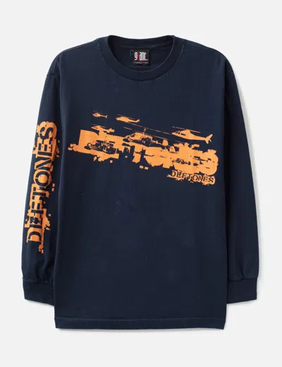Vintage 2000's Deftones Helicopter L/s In Blue