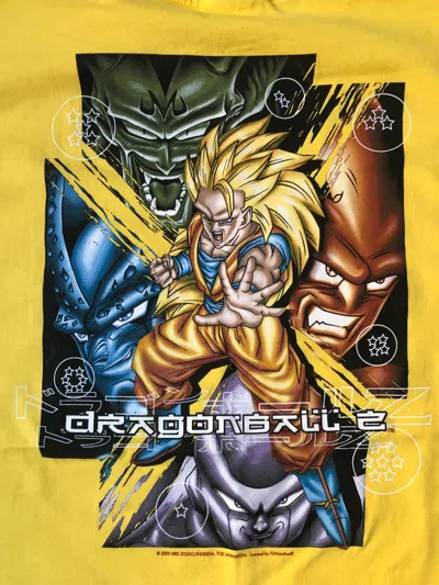 Pre-owned Vintage 2000 Dragon Ball Z 'goku Super Saiyan 3 Vs Villains' T-shirt In Yellow