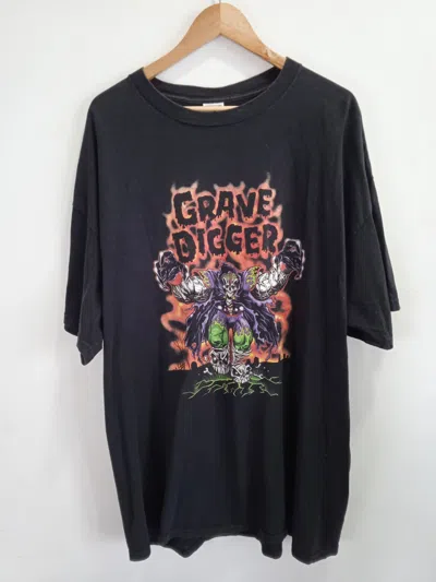 Pre-owned Vintage 2000s Grave Digger 2002 T-shirt In Black