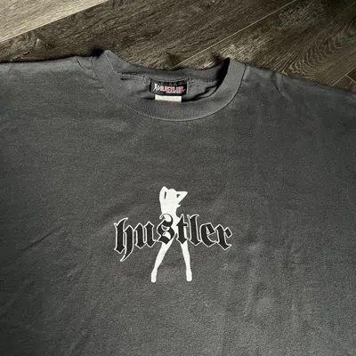 Pre-owned Vintage 2000s Hustlers Magazine Porn Girl Logo T Shirt In Gray