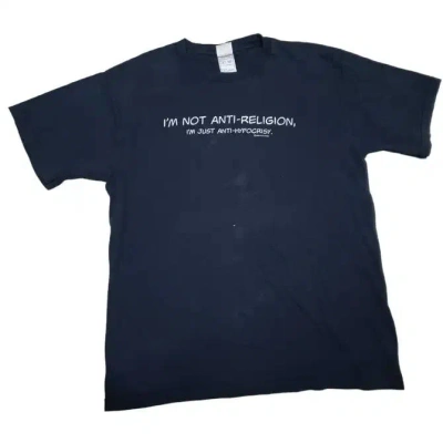 Pre-owned Vintage 2000s Wording T-shirt In Black