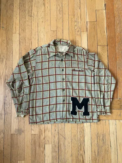 Pre-owned Vintage 50s Leisure Wear Button Up Plaid Jacket In Multi