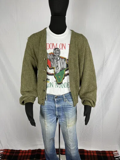 Pre-owned Vintage 60s Kurt Cobain Distressed Cardigan In Green