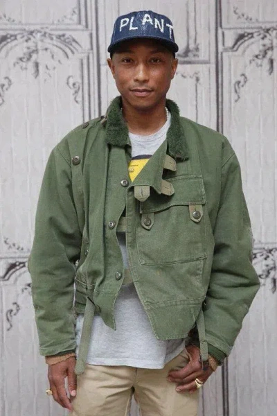 Pre-owned Vintage 60s Swedish Military Motorcycle Jacket Pharrell In Green