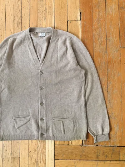 Pre-owned Vintage 70's Beige Cardigan Made In Sand