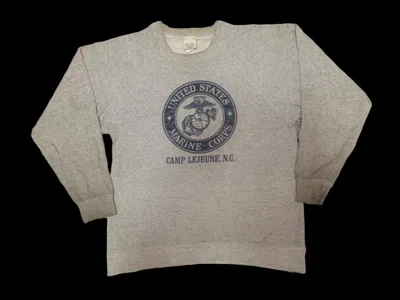 Pre-owned Vintage 70's Usmc Sweatshirt Big Logo In Gray