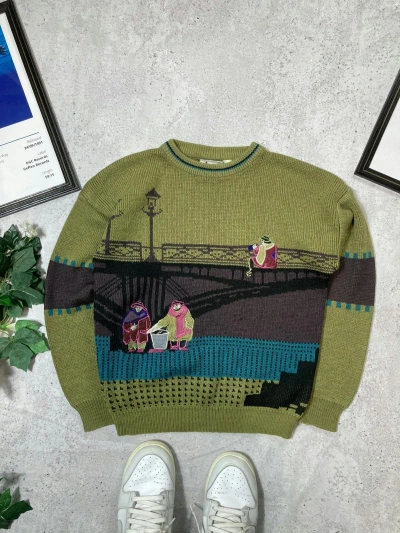 Pre-owned Vintage 90's Colette Studio Sweater In Green