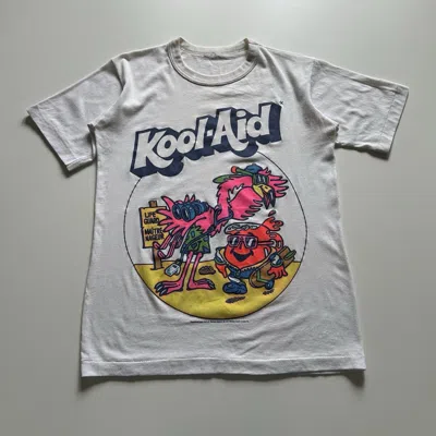 Pre-owned Vintage 90's Kool-aid Promo Graphic T Shirt Men's Small In White