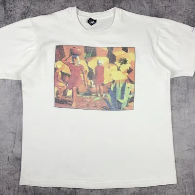 Pre-owned Vintage 90's Las Aquadoras By Jose Jorge Oramas Art Tee In White