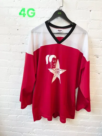 Pre-owned Vintage 90's Pornstar Oversized Hockey Jersey Porn Shirt In Red White