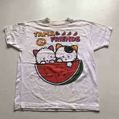 Pre-owned Vintage 90's Tama & Friends Cartoon Anime Graphic T Shirt In White