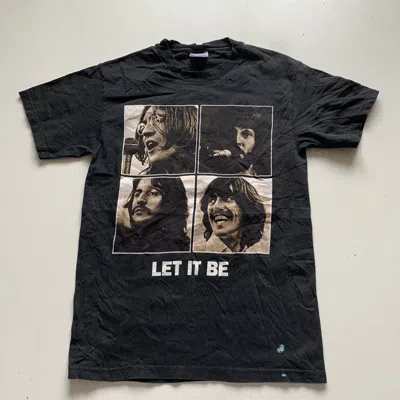 Pre-owned Vintage 90's The Beatles Let It Be Graphic Band T Shirt Small In Black
