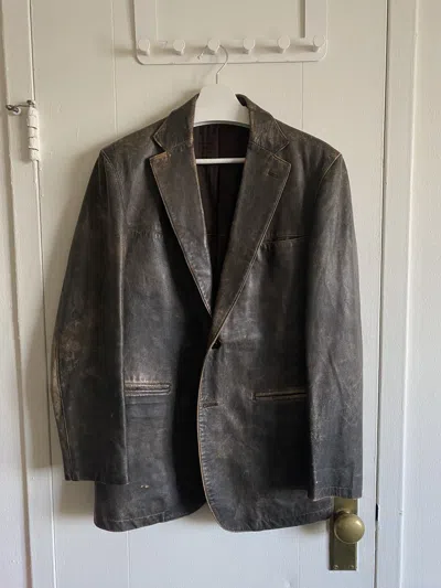 Pre-owned Vintage Aar Lamb Leather Blazer Jacket In Brown