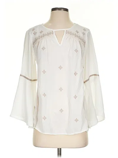 Pre-owned Vintage America Blues 3/4 Sleeve Blouse In Ivory