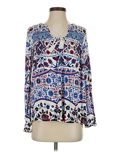 Pre-owned Vintage America Blues Long Sleeve Blouse In Blue