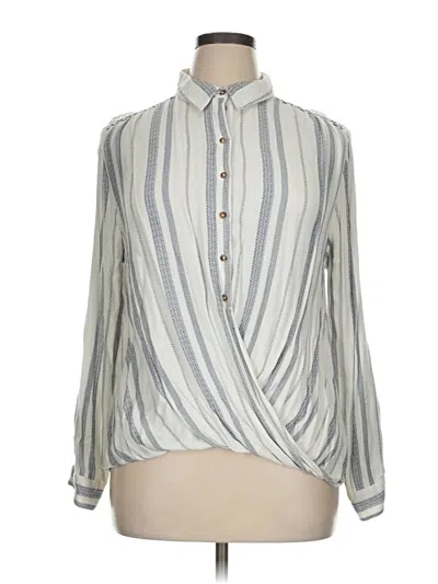 Pre-owned Vintage America Blues Long Sleeve Blouse In Silver