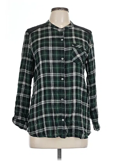 Pre-owned Vintage America Blues Long Sleeve Button Down Shirt In Green