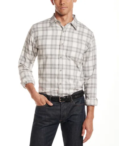 Vintage & Black Men's Brushed Flannel Long-sleeve Shirt In Gray