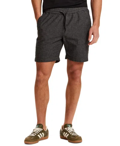 Vintage & Black Men's Chambray Drawstring Stripe Shorts In Black