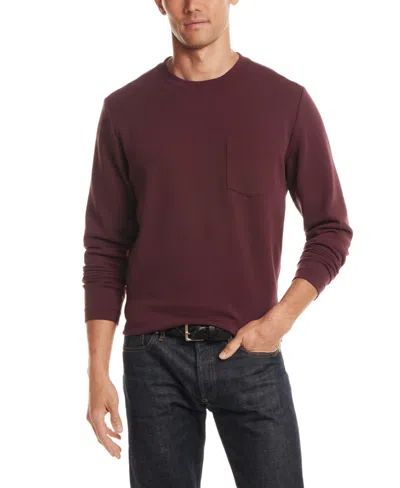 Vintage & Black Men's Crinkle Scuba Crewneck T-shirt In Burgundy
