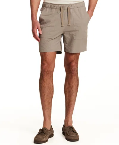 Vintage & Black Men's Drawstring Mini Seersucker Shorts In Brown