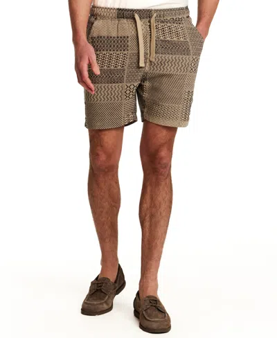 Vintage & Black Men's Drawstring Patchwork Jacquard Shorts In Multi