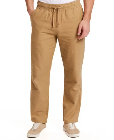 Vintage & Black Men's Linen Drawstring Pants In Brown