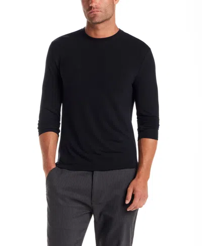 Vintage & Black Men's Long Sleeve Crewneck T-shirt In Black