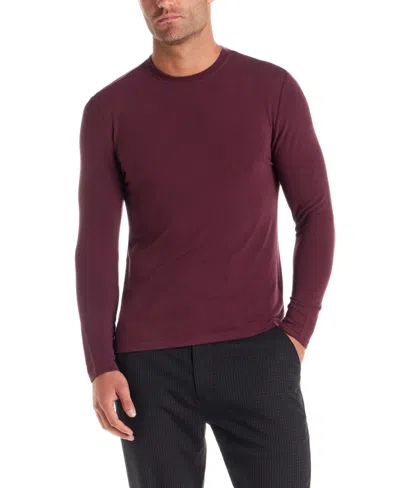 Vintage & Black Men's Long Sleeve Crewneck T-shirt In Burgundy