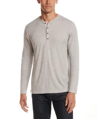 Vintage & Black Men's Long Sleeve Henley Neck T-shirt In Gray