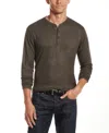 Vintage & Black Men's Long Sleeve Henley Neck T-shirt In Green