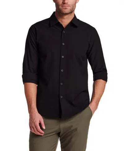 Vintage & Black Men's Long-sleeve Mini Seersucker Shirt In Black