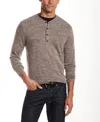 Vintage & Black Men's Long Sleeve Mixy Henley Shirt In Brown