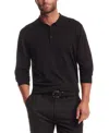 Vintage & Black Men's Long Sleeve Polo Sweater In Black