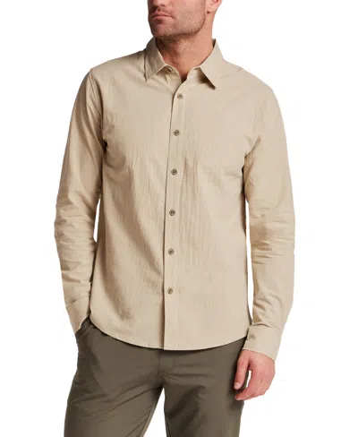 Vintage & Black Men's Long-sleeve Sheeting Shirt In Sand